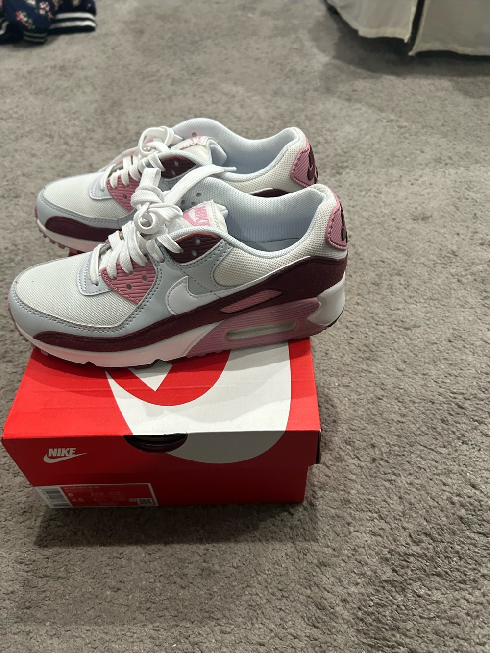 Nike Women's Athletic Sneakers in White, Pink and Burgundy